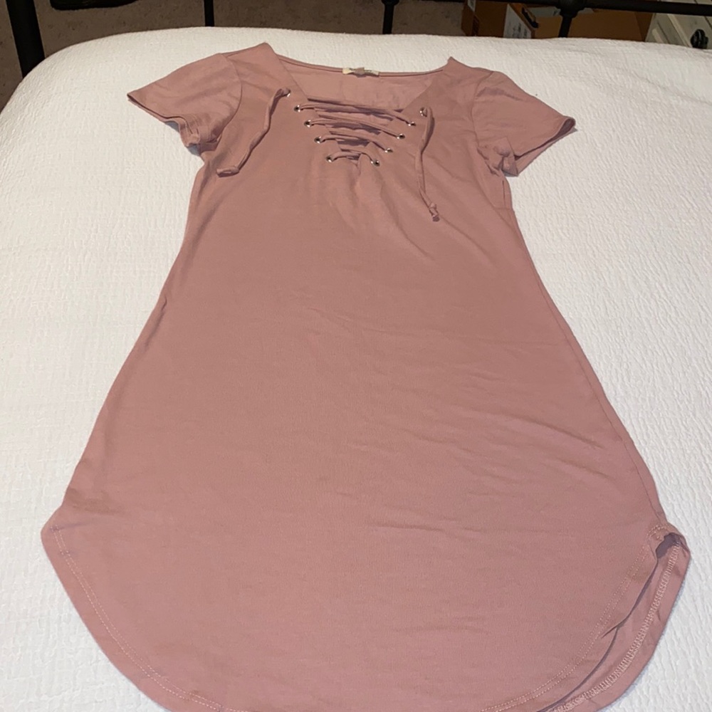 Baby pink tied baby doll dress